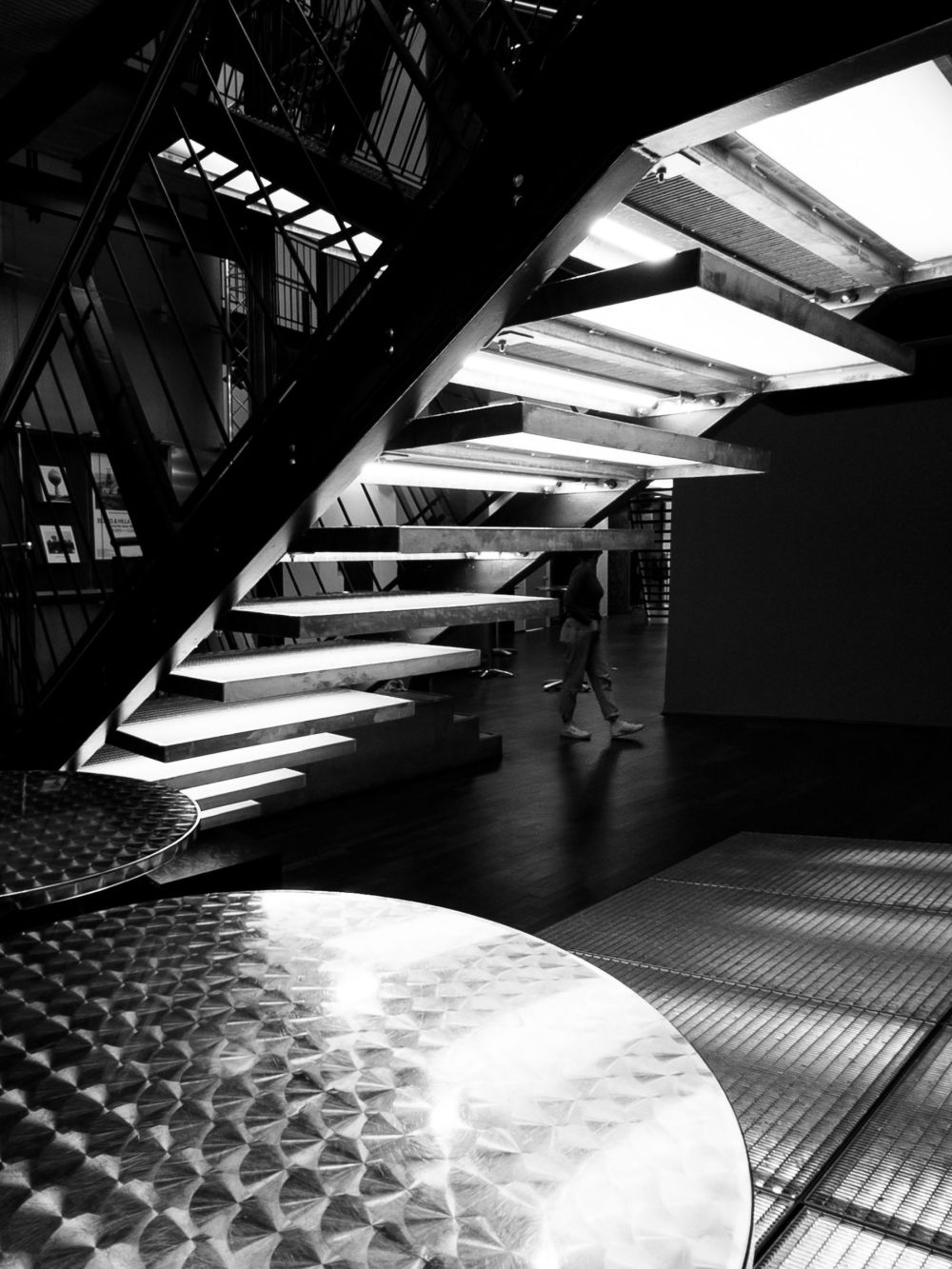 Architectural interior at SK Stiftung, Cologne, showing layered floors and seating
